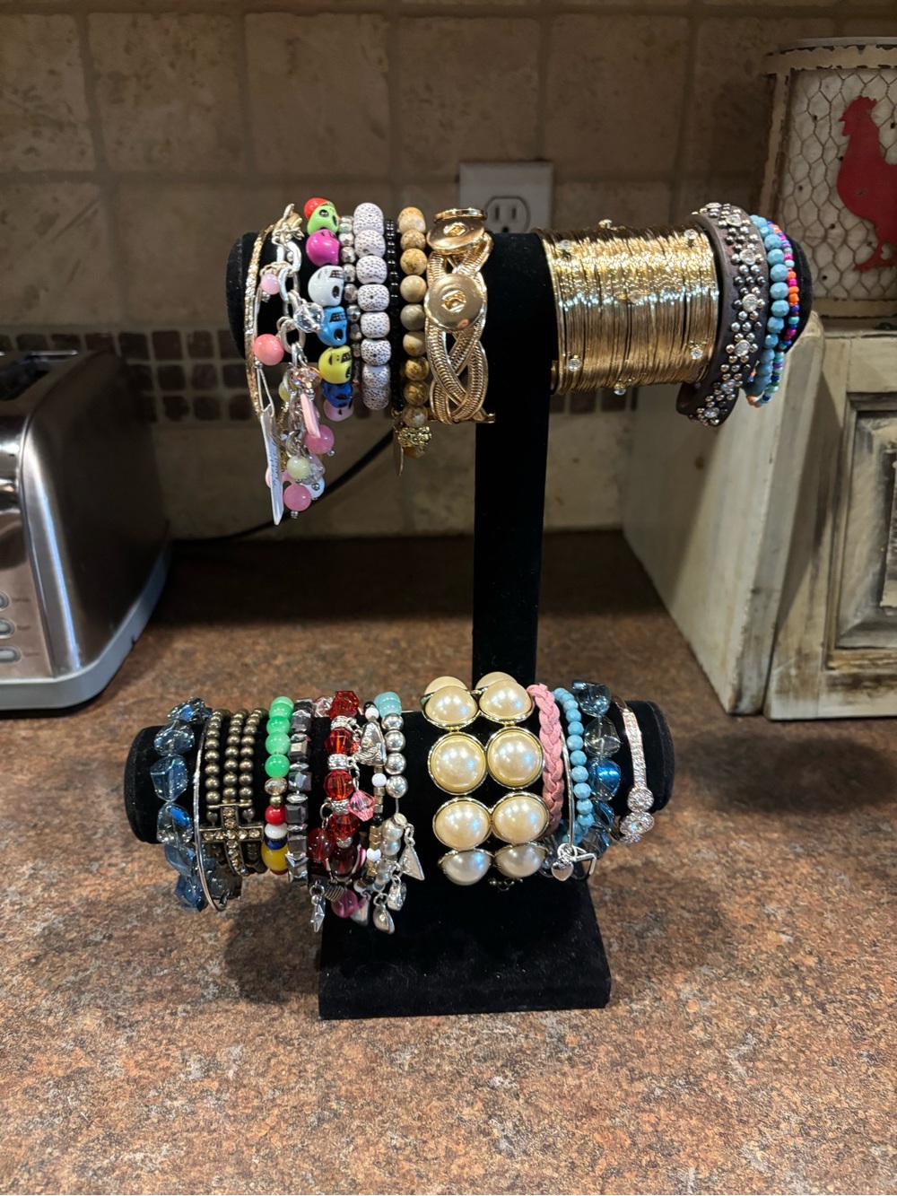 💜Assorted Beaded and Metal Bracelet Stack - Multi-Color